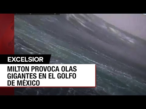 Dron capta las inmensas olas en el Golfo de México provocadas por Milton