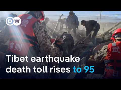Death toll of Tibet earthquake rises to 95 as dozens of aftershocks hit the region | DW News