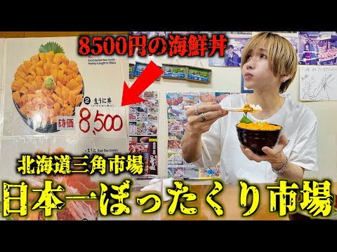 【8500円】日本一ぼったくりで有名な市場の海鮮丼食べみた。(北海道 三角市場)