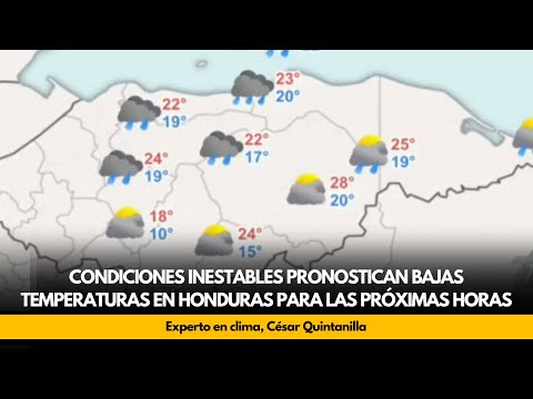 Condiciones inestables pronostican bajas temperaturas en Honduras para las proximas horas