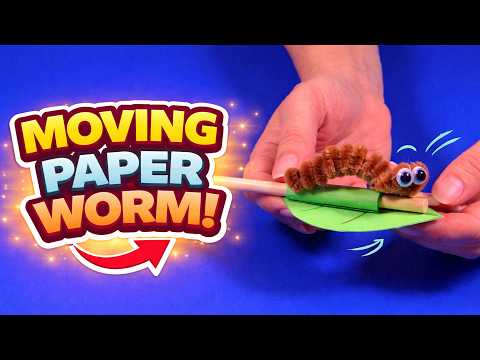DIY Moving Paper Worm 🐛 Easy Crawling Craft for Kids #diy #craft #craftyfun #kids