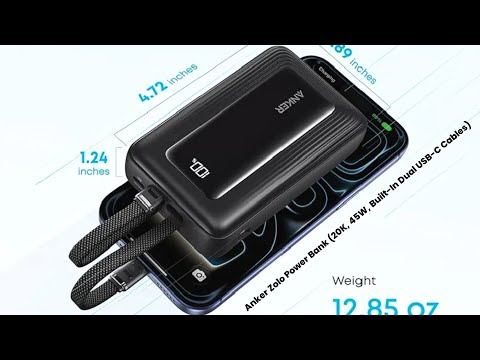 Anker Zolo Power Bank (20K, 45W, Built-In Dual USB-C Cables) - Available In US