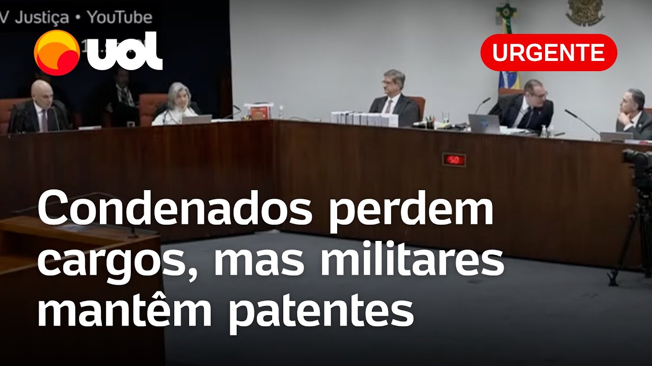 STF determina perda de cargo a condenados, mas deixa patente para militares; veja decisão