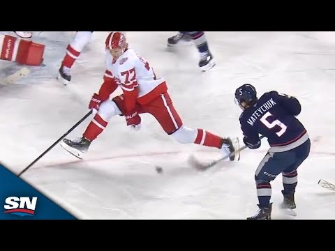 Denton Mateychuk Rifles Home Wrister To Notch Blue Jackets First Outdoor Goal