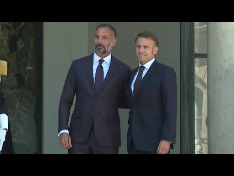 Emmanuel Macron receives Prince Rahim Aga Khan V at the Elysee Palace | AFP