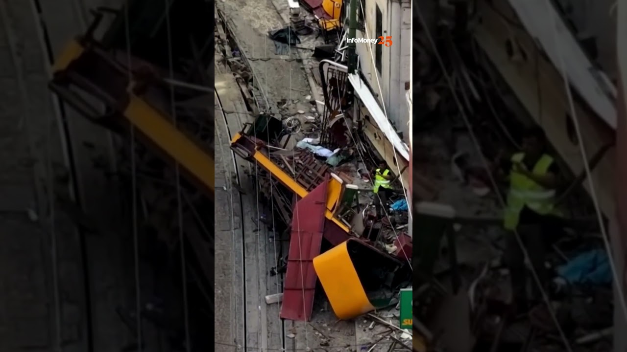 Elevador da Glória imagens mostram destruição no local do acidente