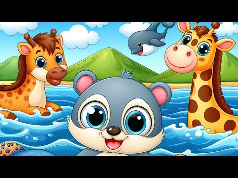 Kleine und große Tiere baden im Fluss (30 MIN) - Kinderlieder