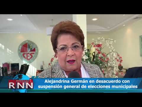Alejandrina Germán en desacuerdo con suspensión general de elecciones municipales