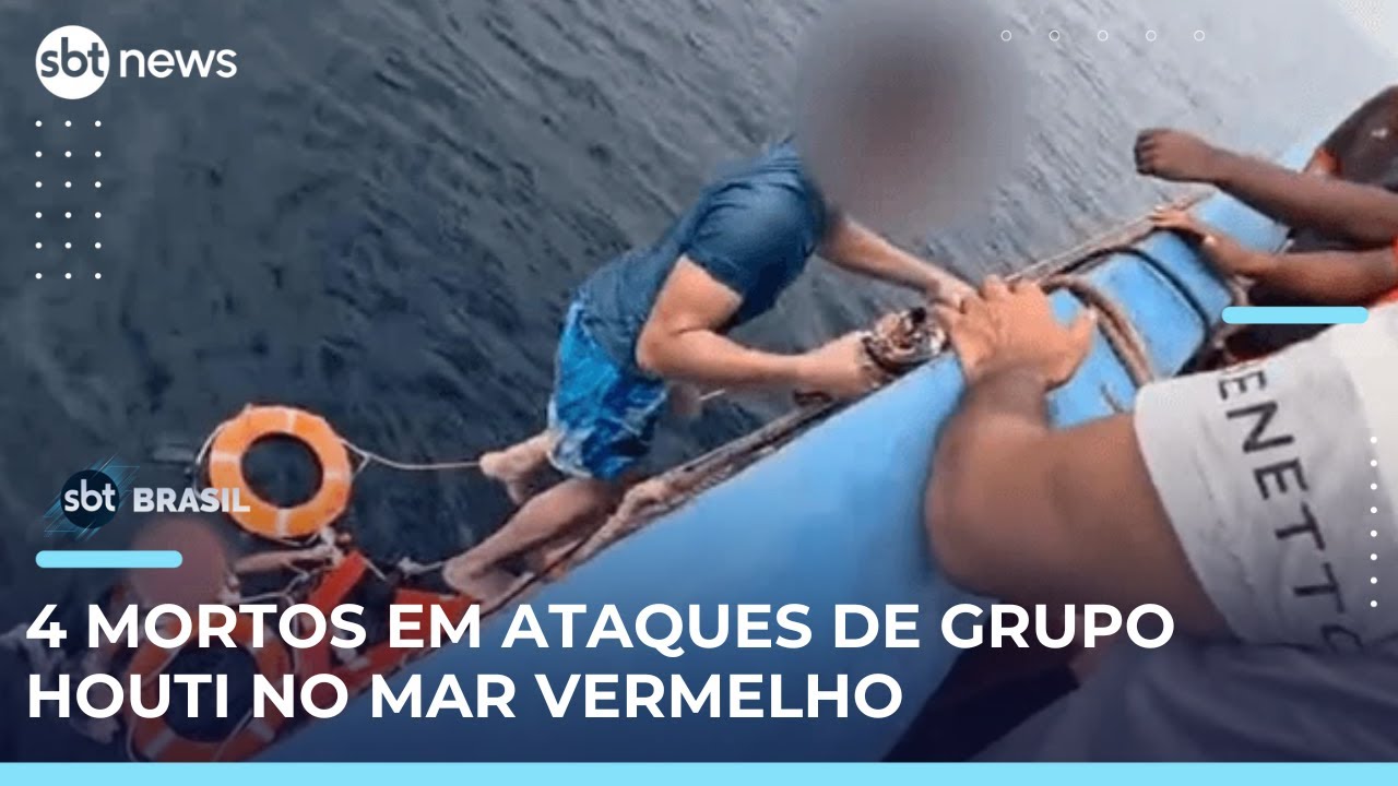 Ataque houthi a navio grego no Mar Vermelho deixa 4 mortos e 15 desaparecidos | #SBTBrasil