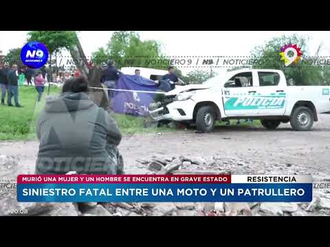 SINIESTRO FATAL ENTRE UNA MOTO Y UN PATRULLERO  - NOTICIERO 9 -