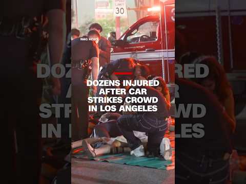 At least 30 injured after vehicle strikes crowd in Los Angeles