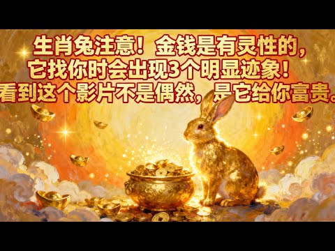 生肖兔注意！金錢是有靈性的，它找你時會出現3个明顯迹象！看到這个影片不是偶然，是它在給你信號！