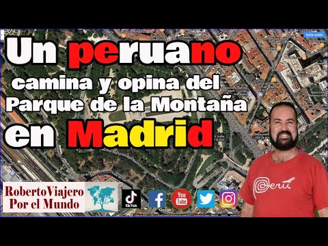 Un peruano camina y opina del Parque de la Montaña en Madrid, España.