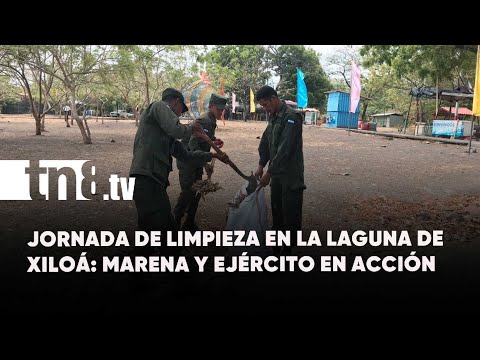 MARENA y Ejército realizan jornada de limpieza en la laguna de Xiloá
