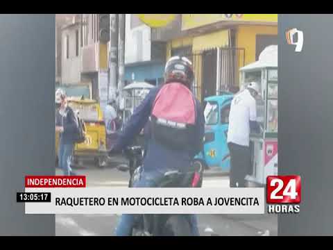 Independencia: delincuente en moto arrebata celular a mujer