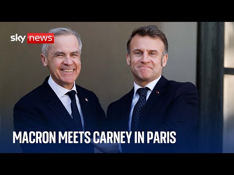Emmanuel Macron meets Canada's new Prime Minister Mark Carney in Paris