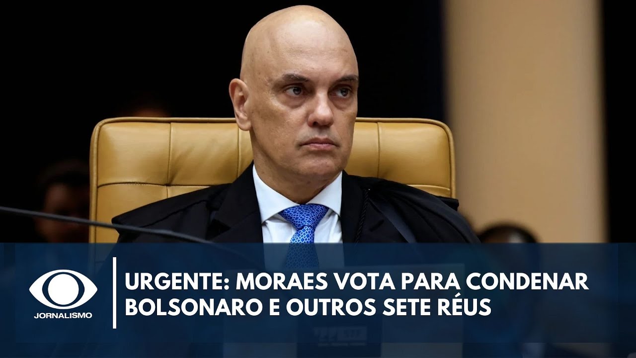 Urgente: Moraes vota para condenar Bolsonaro e outros sete réus por tentativa de golpe de Estado