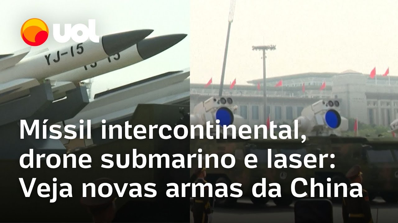 China faz desfile com míssil nuclear DF 5C arma LY 1 drones submarinos AJX002 veja as novas armas