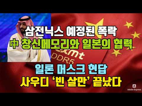삼전닉스 예정된 폭락/ 中 창신메모리와 일본의 협력/ <strong>일론</strong> <strong>머스크</strong> 현답/ 사우디 ‘빈 살만’ 끝났다
