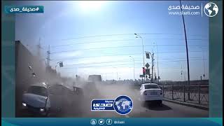 حادث مروع عند اشارة مرورية