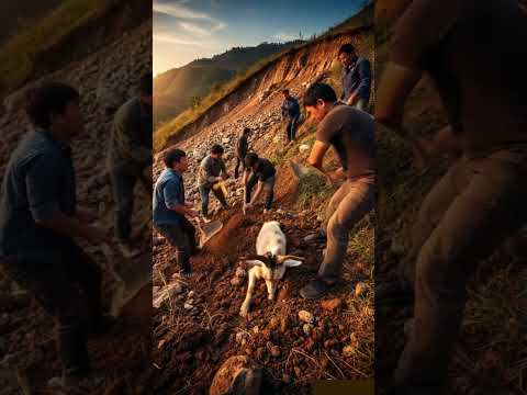 Villagers Save Goat Trapped After Landslide — Heartwarming Rescue!