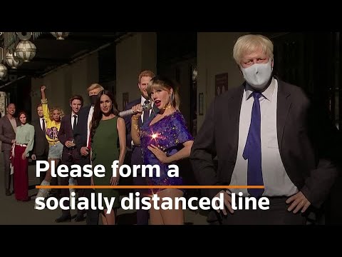 Waxworks form distanced queue for Madame Tussauds