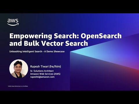 Empowering Search: OpenSearch and Bulk Vector Search - Demo | Amazon Web Services