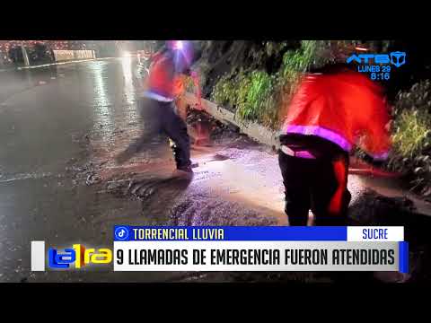 Lluvia en Sucre provoca inundaciones y derrumbes