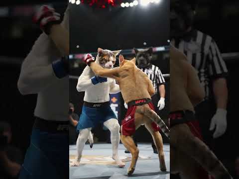 🔥 Cats in the UFC Octagon! Epic Fight Caught in Ultra-Realistic 8K Action 🥊 #catfighting  #cat