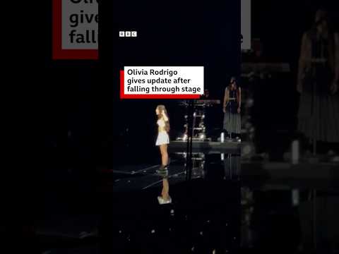 Olivia Rodrigo "ok" after falling through stage. #OliviaRodrigo #Australia #BBCNews