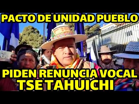 PACTO DE UNIDAD PROTESTAN DESDE EXTERIORES DEL TRIBUNAL SUPREMO ELECTORAL DE LA PAZ BOLIVIA..