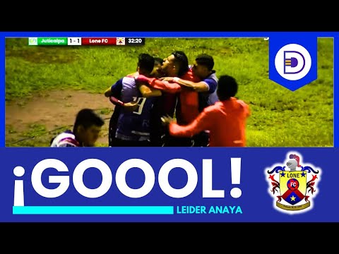 Gol de Leider Anaya en el partido Juticalpa vs Lone FC por la final de la Liga de Ascenso