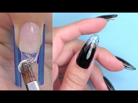 How to file LESS? Gel Extensions on MYSELF with bubble nail art