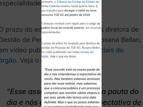 #TCE SC - EDITAL IMINENTE#