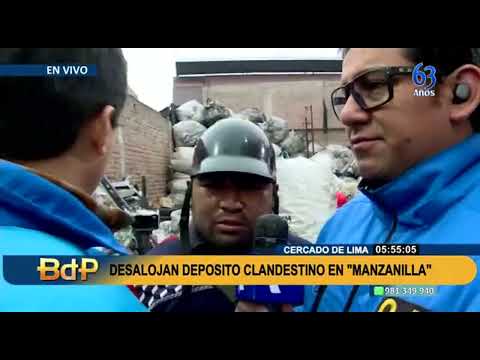 Barrios Altos: Desalojan depósito de plástico y basura clandestino en Manzanilla (1/2)
