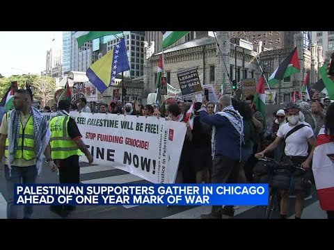 Pro-Palestinian protesters rally in Chicago ahead of October 7 anniversary