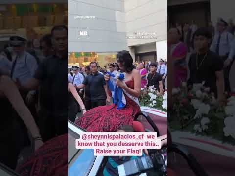 Miss Universe 2023 Sheynnis Palacios emotional during motorcade in Pasay City