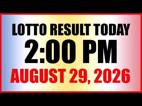 Lotto Result Today 2pm Draw August 29, 2026 Swertres Ez2 PCSO