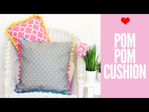 Pom Pom Cushion Tutorial : Fast and Easy Cushion Cover