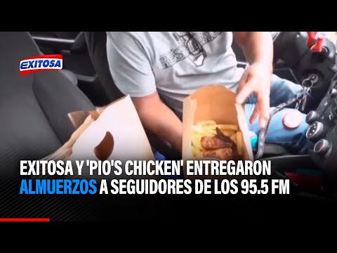 Ate: Exitosa y 'Pio's Chicken' entregaron almuerzos a los fieles seguidores de los 95.5 FM
