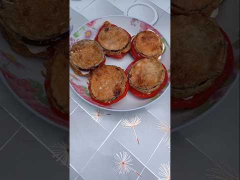 “Crispy Eggplant & Tomato Stacks with Garlic Mayo 😋🍅🍆” #food #cooking #shorts #vlog #asmr