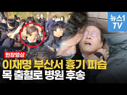 이재명, 종이 왕관 쓴 남자에 피습...'사인해 달라며 달려들어'