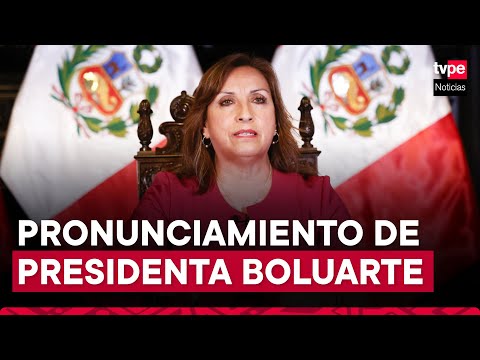Presidenta Dina Boluarte brinda pronunciamiento desde Palacio de Gobierno