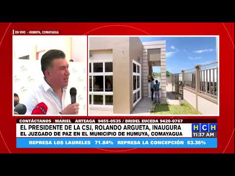 Presidente Argueta inaugura nuevo edificio del Juzgado de Paz en Humuya, Comayagua