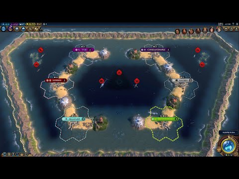 Civ 6 AI Only Timelapse: Sea Monsters