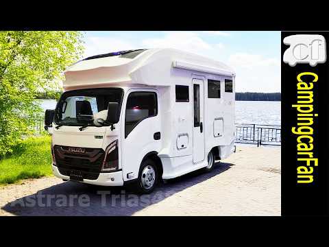 【トラヴィオ アストラーレ トリアス480：バンテック】詳細レビューと他車情報：リビングスタイルのダイネットと2段ベッド兼多目的ルームを持つ5m未満のキャブコンキャンピングカー