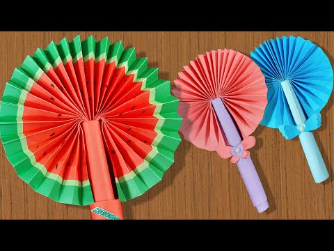 How To Make Fan With Color Paper | #charka #papercraft #hand fan