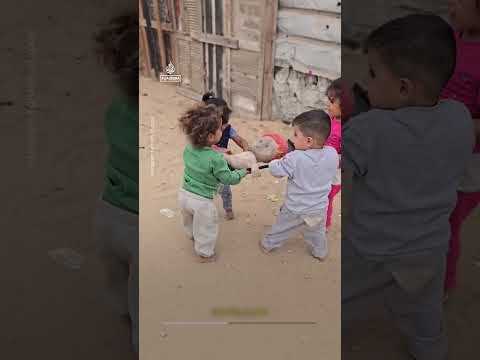 Children in Gaza reenact a funeral procession during play | AJ #shorts