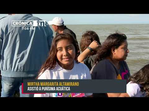 Familias de Mateare celebran purísima acuática en el lago Xolotlán - Nicaragua
