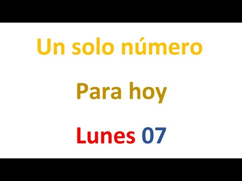 Un solo número para hoy Lunes 07 de Octubre, El campeón de los números